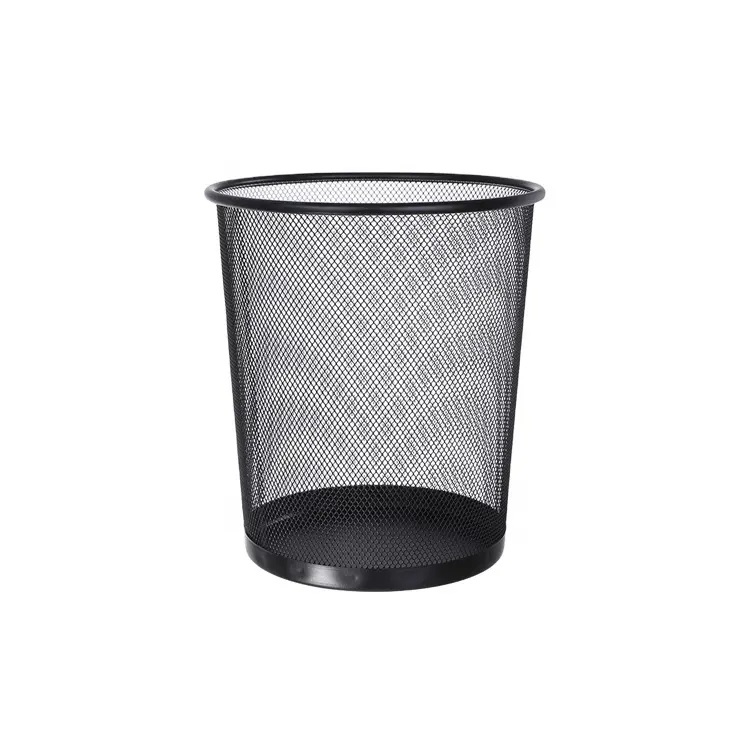 Household Wrought Iron Round Metal Mesh Trash Can Toilet Open Paper Basket Creative Kitchen Storage Bucket
