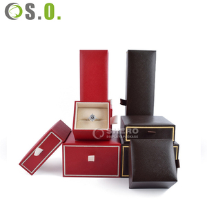 Boîte à bijoux en cuir PU noir et rouge avec logo personnalisé pour colliers, bracelets, boucles d'oreilles et bagues – Vente en gros - Product Image 4