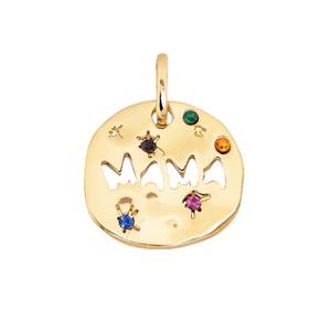 Pendentif MAMA en zircon plaqué or 18 carats, motif de cartes de tarot protectrices, collier porte-bonheur, bijoux pour cadeau de Thanksgiving ou d'anniversaire - Product Image 6