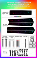 Kit Lampu LED Upgrade Interior Mobil Panel Trim Piano Black Dinamis Ambient Light untuk Volkswagen VW Touareg 2011-2018