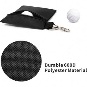 Lave-balles de golf portable avec pochette zippée fantaisie et clip métallique pour le rangement des objets de valeur - Cadeaux du Nouvel An - Product Image 3