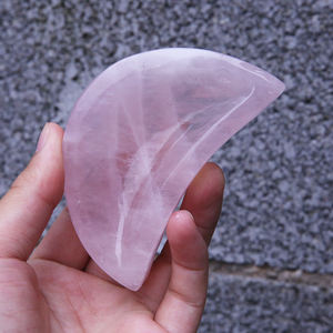 Atacado <span class=keywords><strong>gemstone</strong></span> natural esculpida lua estrelas coração rosa taças de cristal de quartzo - Product Image 5