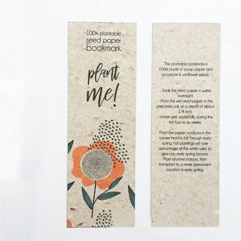 Benutzer definierte umwelt freundliche Seed Paper Hang Tag Vielen Dank, dass Sie Weihnachts blume Wildblumen samen Papier Verpackungs karten Pflanz bares Papier