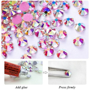 Oleeya Factory Vente en gros 1500 pièces Mélange de 6 tailles Strass en verre cristal à base or rose non thermocollant pour ongles, vêtements et DIY - Product Image 5