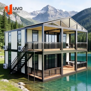 Casa Contenedor Expandible de Dos Pisos y Doble Capa, Estructura de Acero Prefabricada, Villa Prefabricada con Energía Solar para Hoteles - Product Image 1