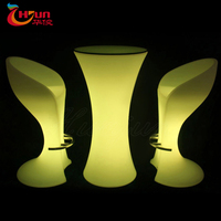Table et chaise de bar en plastique de couleur RVB sans personnalisation meubles Led table de cocktail haut de gamme pour événement en boîte de nuit