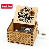 Boîte à musique personnalisée en bois à manivelle musique Harry film Potter pour enfants cadeau d'anniversaire W23-525