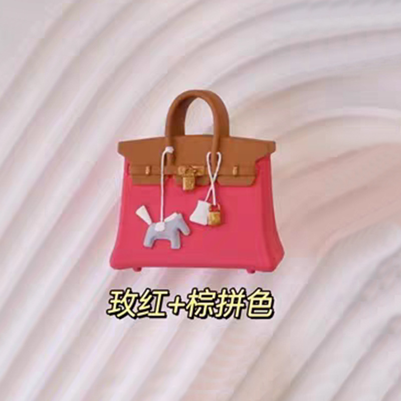 Bolso pony rosa y marrón