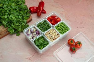 6-in-1 Eco-Friendly Airtight Safe Fridge Organiser <b>Container</b> Set <b>Plastic</b> Storage Box 3300ml Modern Easy Clean - Product Image 6
