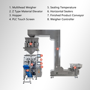 Aperitivos inflados <span class=keywords><strong>con</strong></span> <span class=keywords><strong>palomitas</strong></span> de maíz saladas, bolsas para galletas y dulces, máquinas de envasado de alimentos de llenado Vertical <span class=keywords><strong>con</strong></span> pesaje automático de varios cabezales - Product Image 6