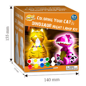 สติกเกอร์หินอัญมณีแบบทำมือของเล่นเพื่อการศึกษาปฐมวัยรูปไดโนเสาร์แมวกลางคืนไฟทาสีแบบจำลองของเล่นระบายสี - Product Image 2