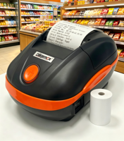 Printer Label Barcode Thermal Mini Genggam 58mm 2 Inci dengan Pencetakan Hitam Putih untuk Supermarket Ekspres