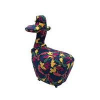 Fauteuil d'appoint moderne en forme de canard de dessin animé, en tissu artistique, rembourré en mousse, pour appartement, maison, hôtel, canapé de loisirs