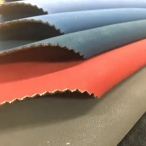 Solvent Free Flocked Breathable High Quality PU Fake Artificial Synthetic Leather Fabric Material Leatherette For Upholstery