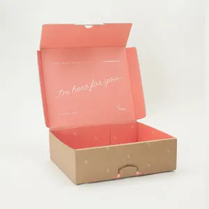 Benutzer definierte kleine Luxus Pink Eco Cosmetic Recycled Farbdruck Logo Verpackung Papier box