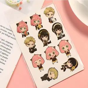 Non-toxin anime spy x family tattoo stickers waterproof 10*14cm for kids body DIY funny water transfer tattoo