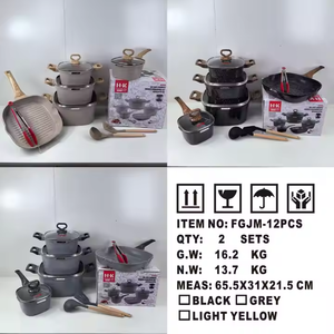 Edsign جديد <span class=keywords><strong>HK</strong></span> 12 قطعة مربع التصميم الحديث غير لاصق ، أواني الطبخ المنزلية - Product Image 5