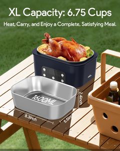 Boîte à lunch chauffante portable pour le bureau à domicile, en acier inoxydable 304, seau isotherme - Product Image 2