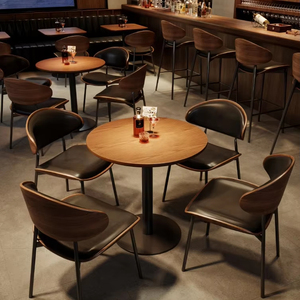 Muebles de Bar Estilo Americano Retro, Juego de Sillas de Comedor de Madera Maciza y Metal, Mesas y Sillas de Café Personalizadas, Comerciales para Restaurante, <span class=keywords><strong>Bistro</strong></span> - Product Image 1