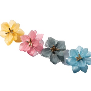 Phương Tây phóng đại Baroque phong cách cổ tích đám cưới Hoa Quà Tặng bông tai bên đồ trang sức nhựa trong suốt Acrylic của phụ nữ Bông tai FS - Product Image 1