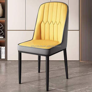 <b>Cheap</b> Modern Italian Style Leather Dining Room Chairs with Metal <b>Frame</b> for Apartment and Home Office Use 5-Piece Set - Product Image 6