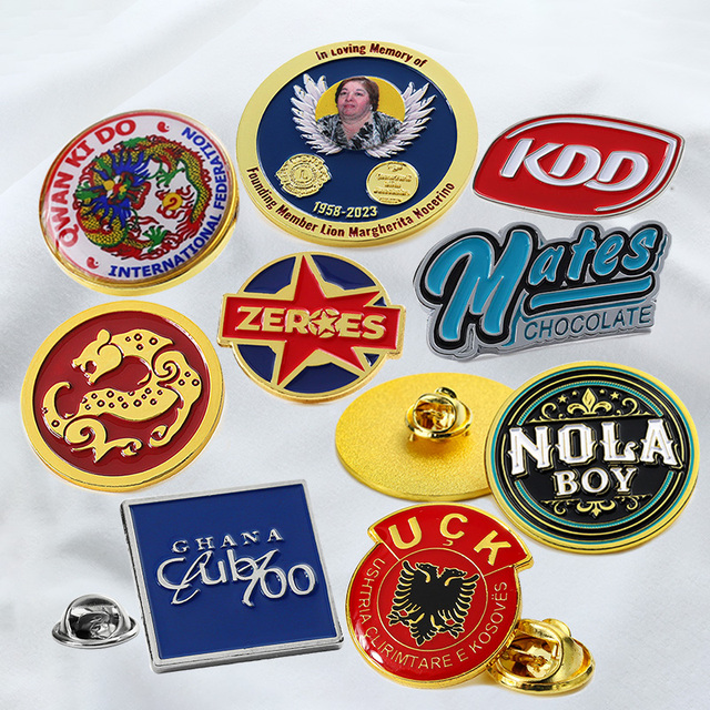 Manufacturer Custom Enamel Pin Metal Zinc Alloy Business Brand Letter Logo Pin Souvenir Gift Backpack Hat Clothes Pins