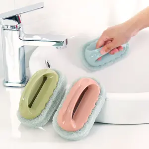 Strong Decontamination Emery Bath Brush Tiles Brush Bath Brush Rust Remove With Handle Kitchen Tools