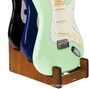 Soporte de guitarra de madera con múltiples compartimentos, organizador de guitarra eléctrica de madera maciza de 3 niveles para instrumentos musicales de violín - Product Image 2