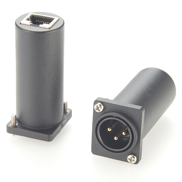 D Series Panel Mount XLR 3 Pin Male to RJ45 Female Feedthrough Adapter D-Type Panel Mount 3-Pin XLR Male to RJ45 DMX Adapter