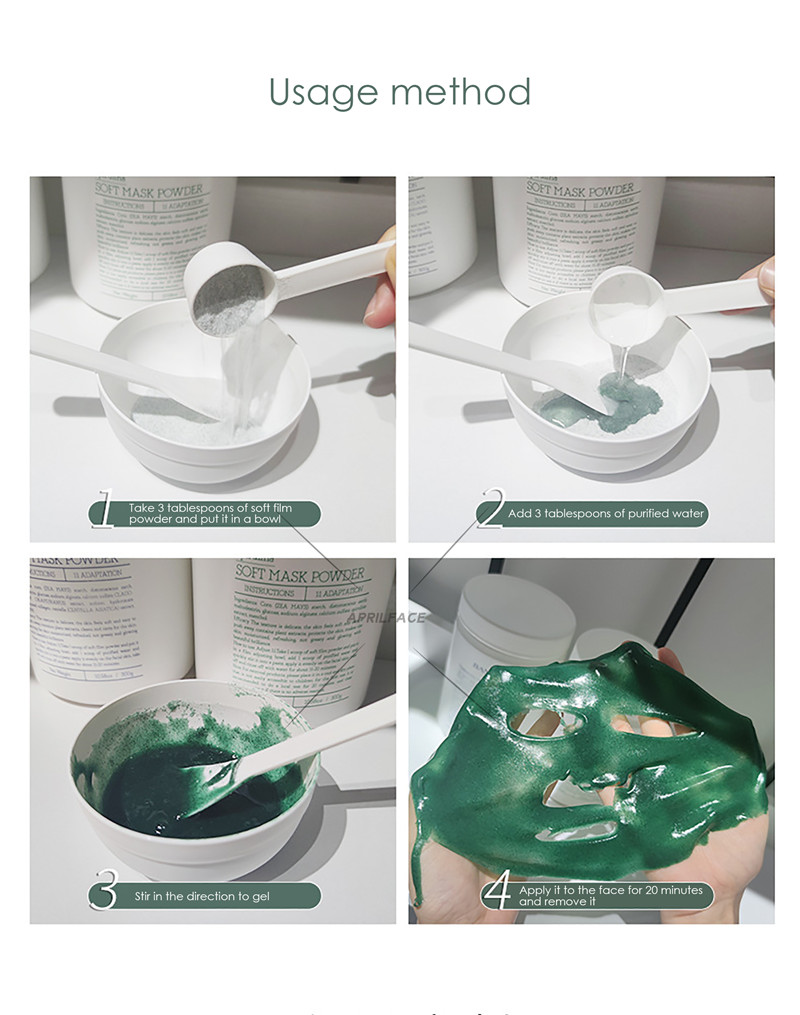 2022 Spirulina soft mask powder Hyaluronic acid  soft mask powder 300g per bottle