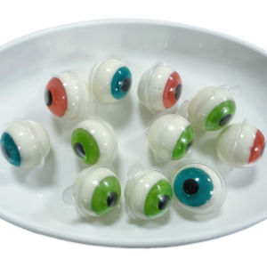 Bonbons halal Halloween 3D en forme d'oeil de confiture de fruits d'usine à l'intérieur d'un globe oculaire savoureux dans un sac d'emballage - Product Image 3