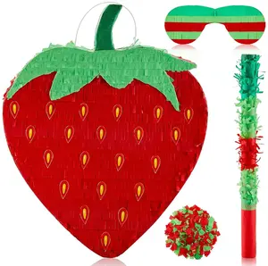 Exklusive Erdbeer-Pinata enthält Stick Geburtstag Pinata Sommer frucht Pinata Fruit Theme Party Supplies