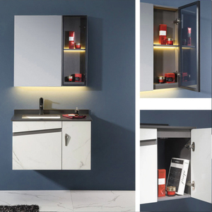 2021 moins cher peinture en bois sans vanités de salle de bain miroir armoire de bain <span class=keywords><strong>lavabo</strong></span> évier meubles - Product Image 1