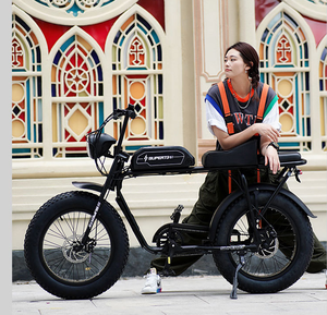 Vélo électrique puissant à pneus larges de 20 pouces pour adultes, 48V 750W, vélo électrique tout-terrain à suspension intégrale, vélo électrique hybride - Product Image 6