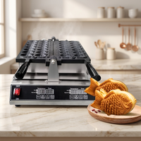 Machine à Taiyaki Électrique Commerciale en Acier Inoxydable, Gaufrier Antiadhésif en Forme de Poisson pour Snack-bar et Stand Alimentaire