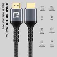 Câble HDMI 2.1 Ultra Haute Vitesse 48Gbps 8K 60Hz 4K 120Hz avec HDR pour PS5/HDTV/Gaming