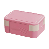Boîte à lunch en plastique double couche empilable et étanche pour écolier et travailleur
