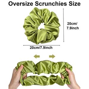 Горячая Распродажа, большие шелковые резинки для волос, большой держатель для волос, однотонная резинка для конского хвоста, атласные резинки для волос - Product Image 4