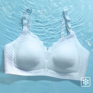 1819 alta qualità Ultra sottile abbigliamento estivo gelatina incollato biancheria intima di maternità traspirante Anti-batteri clip frontali reggiseni per <span class=keywords><strong>allattamento</strong></span> - Product Image 4