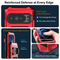 Étui en métal robuste pour Google Pixel 9/10 Pro XL, support magnétique, protection intégrée de l'écran et de l'objectif, compatible avec la charge sans fil