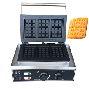 Nouvelle machine à gaufres commerciale en aluminium moulé, forme grille, avec revêtement antiadhésif, haute productivité, pour gaufres belges - Product Image 1