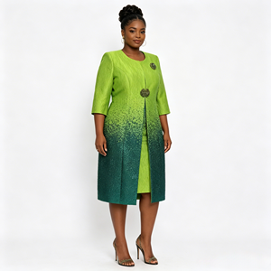 New Design Lady Clothes Church Mother Luxury Dress Womens Elegant Flora Long jacket Suit - Product Image 1
