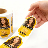 Étiquette de bouteille de shampoing imprimée en couleur, sur mesure, grande taille, finition brillante, autocollant adhésif pour après-shampoing, fournisseur de marques de premier plan PT