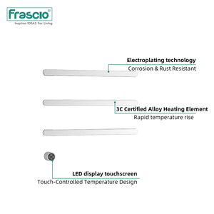 Scaldasalviette Elettrico di Design Frascio in Acciaio Inox, Portasciugamani Intelligente da Parete, Mensola Termoarredo Nera - Product Image 5