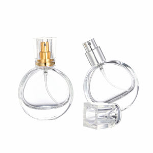 Travel Size 25mL Flat <b>Glass</b> Perfume Bottles with Gold Silver Screw Cap Lid Low MOQ <b>Spray</b>-head Fragrance Repackaging - Product Image 3