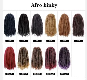 Cheveux synthétiques Afro Kinky Curly pour tresses au crochet, 18 pouces, style Marley Twist, extensions capillaires pour femmes noires - Product Image 2