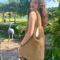 Sac fourre-tout tendance en paille tressée fait main Mifaktory, grande capacité, idéal pour l'été, les vacances, la plage et les voyages – Meilleures ventes