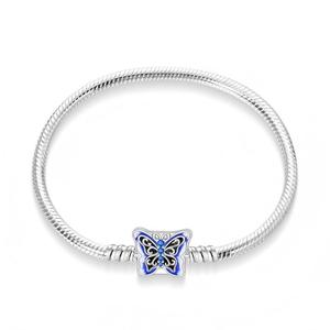 Bracciale Charm in <span class=keywords><strong>Argento</strong></span> Sterling <span class=keywords><strong>925</strong></span> Fai-da-Te, Gioielli alla Moda per Donne, Bracciali e Bangle con Zirconi a Forma di Serpente - Product Image 5