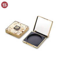 Poudre compacte carrée vide, plastique, 20 sachets, étiquette privée, emballage de cosmétiques, avec miroir