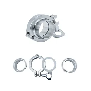 stainless steel 201 304 316 Sanitary Single light/ medium/Heavy Duty tri Clamps set gasket coupling pipe tri Clamps